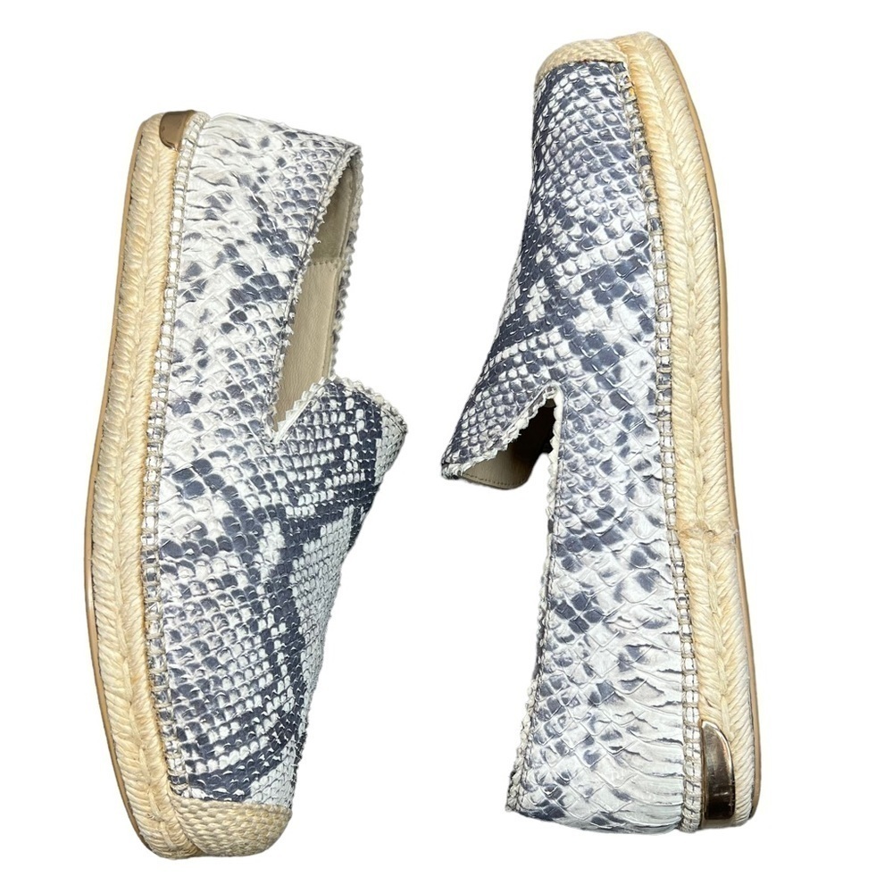 Stuart Weitzman Catalan Snake Print Espadrille Flats Slip On 7.5 Spain - Picture 4 of 11